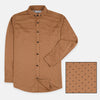 OXN Black Polka Dots Brown Casual Shirt 4190