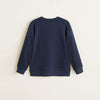 MNG Navy Blue Flip Yellow Printed Sweatshirt 467