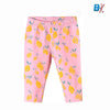 51015 Lemon Print Light Pink Capri Legging 4387