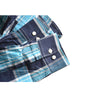 S.O White Collar Blue Check Cotton Casual Shirt