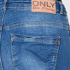 OLY Paola Diamond Button Mid Blue Ribbed Skinny Fit Denim 3412