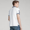Golden Pony Blue Side stripe White Polo 1622