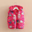 Y5 Animal & Birds Voices Sleeveless Hooded Shocking Pink Puffer Jacket 7661