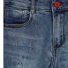 OM Red Button Mid Blue Slim Ripped Denim 1306