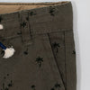 PM Palm Tree Print Dull Green Cotton Shorts 3990