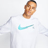 NK Teal Logo Crew Neck White Sweatshirt 7963