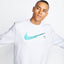 NK Teal Logo Crew Neck White Sweatshirt 7963