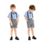 JD Prince Cadet Blue Gallace Shorts & Shirt Set With Bow 9256