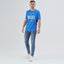 DSL Premium White Flock Design Mid Blue Tshirt 1776