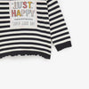 ZR White And Black Just Happy Sweatshirt 926