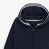 ZR Round Pocket Navy Blue Zipper Hoodie 3377