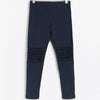 LDX Navy Blue Knee Frill Plated Legging 2295