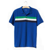GAP Blue with Chest Stripe 3 Color Pique Polo Shirt (Label Removed)
