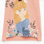 ZR Glitter Doll Printed Slub Tea-Pink Salmon Top