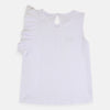 MTV Shining Dream Come True Printed Side Frill White Top 5083