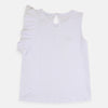 MTV Shining Dream Come True Printed Side Frill White Top 5083