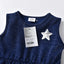 VKT Aplic Stars White And Navy Blue Moon And Star Frock 8718