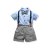 JD Prince Cadet Blue Gallace Shorts & Shirt Set With Bow 9256