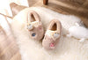 DMG Embroidered Alphabets Penguin Beige Warm Shoes 8163