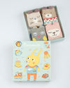 Caramella Rabbit Light Blue 4 Socks Box 3233