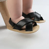 Magic Prewalker Black Striped Soft Bottom Sandal 11050
