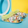 NHS Super Style Cartoon Print Green Warm Slippers 10651