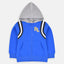 B.X R.L Embroidered Sleeves Style Royal Blue Zipper Hoodie 3436