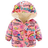 LD All Over Things Happens Full Sleeves Tea Pink Puffer Jacket 8339