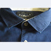 SPF Custom Fit Sleek Textured Navy Blue Casual Shirt