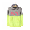 5.10.15 Never Ending Fun Grey with Fluorescent Green High Neck Sweatshirt 664