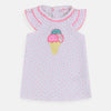 SC Applic Ice Cream Style Sleeves White Top 3869