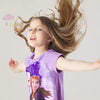 Night Glow Frozen Anna & Elsa Purple Frock 9702