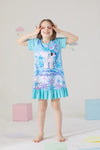 Night Glow Rarity Beautiful Girl Sky Blue Frock 9703