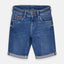 N It Coin Pocket Badge Rough Style Mid Blue Denim Shorts 3970
