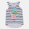 SS Sequence Lemon Jar Black Stripe Rough Bottom Sleeveless Top 4059