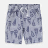 NTC Grey Ship Print Stripe Cotton Shorts 3988