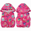 Y5 Animal & Birds Voices Sleeveless Hooded Shocking Pink Puffer Jacket 7661