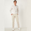 TS Soft Ivory Slim fit Cotton Chino With Belt 9546