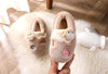 DMG Embroidered Alphabets Penguin Beige Warm Shoes 8163