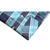 S.O White Collar Blue Check Cotton Casual Shirt