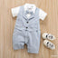 BNGB Soft Blue Check Romper Suit With Bow 10767