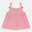 GRG Shoulder Stripe Front Embroidery Sleeveless Pink Cotton Frock 4166