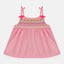 GRG Shoulder Stripe Front Embroidery Sleeveless Pink Cotton Frock 4166