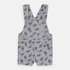 QLT Dino Print Grey Dungaree With Stripe Tshirt 2 Piece Set 4171