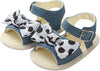 Magic Prewalker Big Dots Bow Denim Soft Bottom Sandals 11062