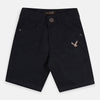 RC Embroidered Eagle Black Cotton Shorts 4275