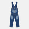 OSH Frill Heart Pocket Dark Blue Denim Dungaree 4594