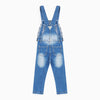 OSH Frill Heart Pocket Mid Blue Denim Dungaree 4603