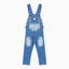 OSH Frill Heart Pocket Mid Blue Denim Dungaree 4603