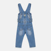 OSH Frill Heart Pocket Light Blue Denim Dungaree 4602
